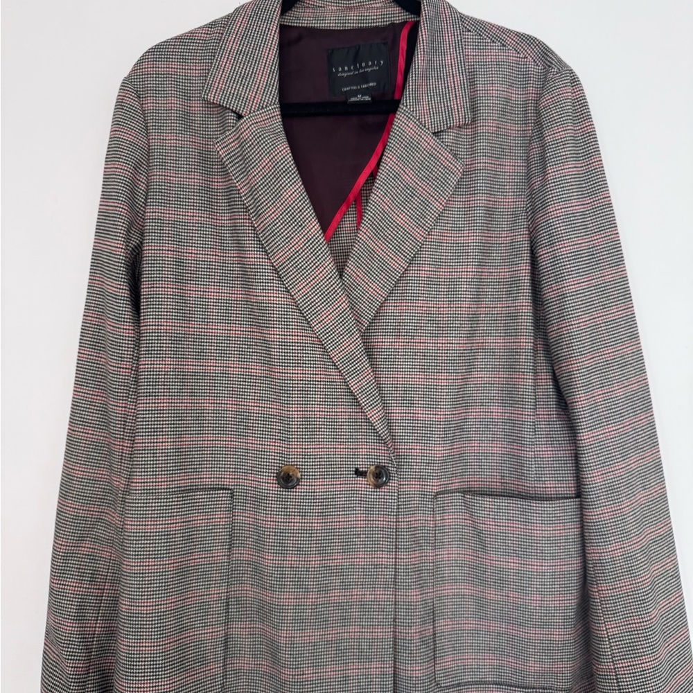 Sanctuary Gray and Red Plaid Blazer